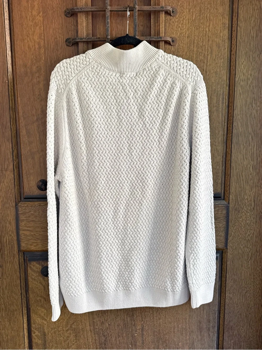 Polo by Ralph Lauren Men’s Grayish White Half-Zip Textured Knit Sweater Size XL